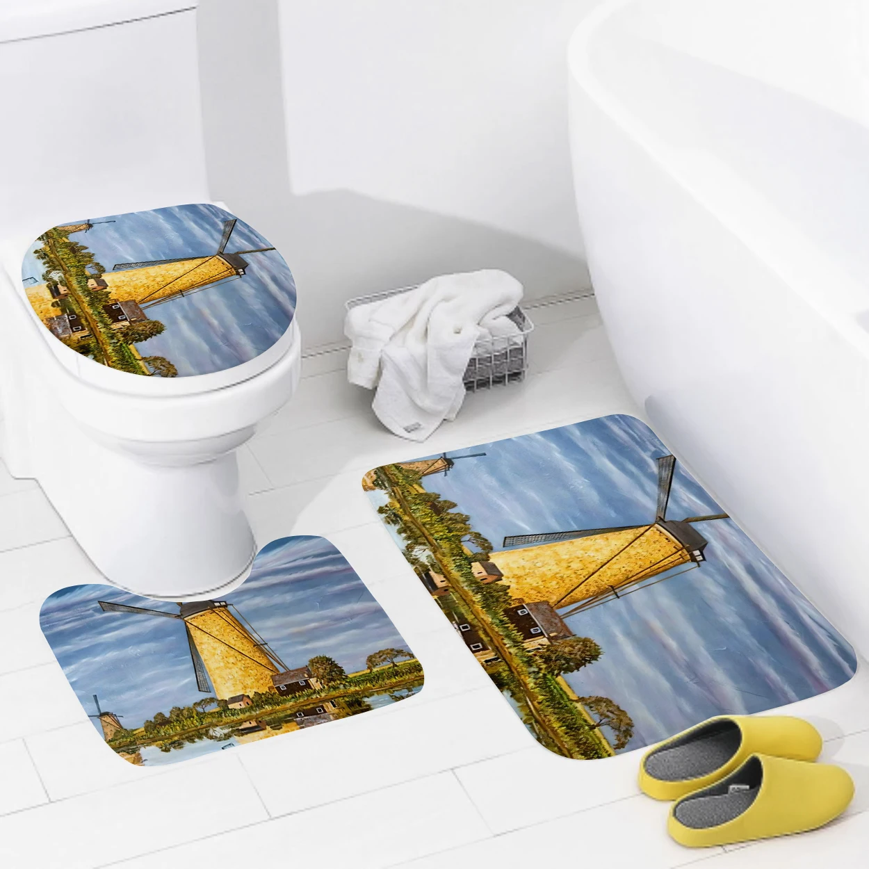 Home bathroom floor mats Bath Foot mat Animal oil paint style modern bathroom accessorie rug Toilet mat Bathtub anti-slip carpet