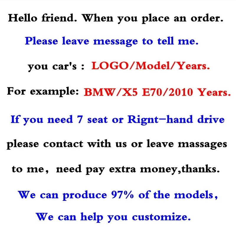 Niestandardowe skórzane dywaniki samochodowe do Mercedes Benz GLE 300d GLE350 GLE350d GLE400 GLE43 AMG GLK GLS350d GLS 450 GLS500 GLS550 GLS63