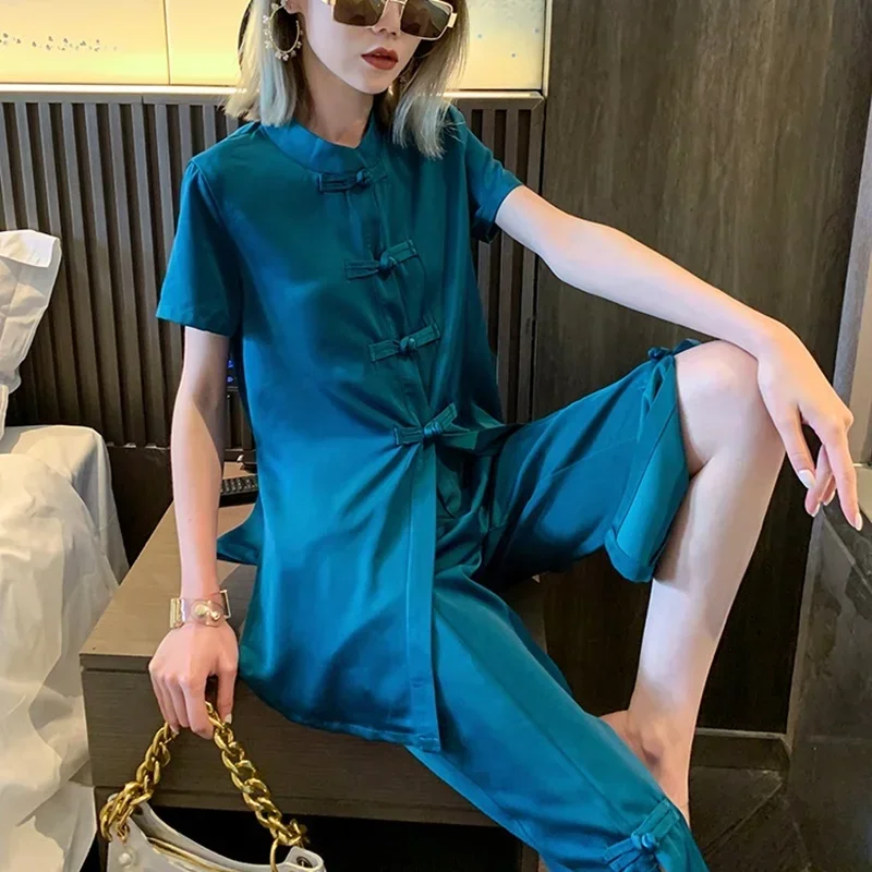 Abbigliamento tradizionale cinese per le donne Wushu Kung Fu Uniforme femminile Pantaloni da yoga Vestito Hanfu Tai Chi Meditazione Zen 10224 MN11