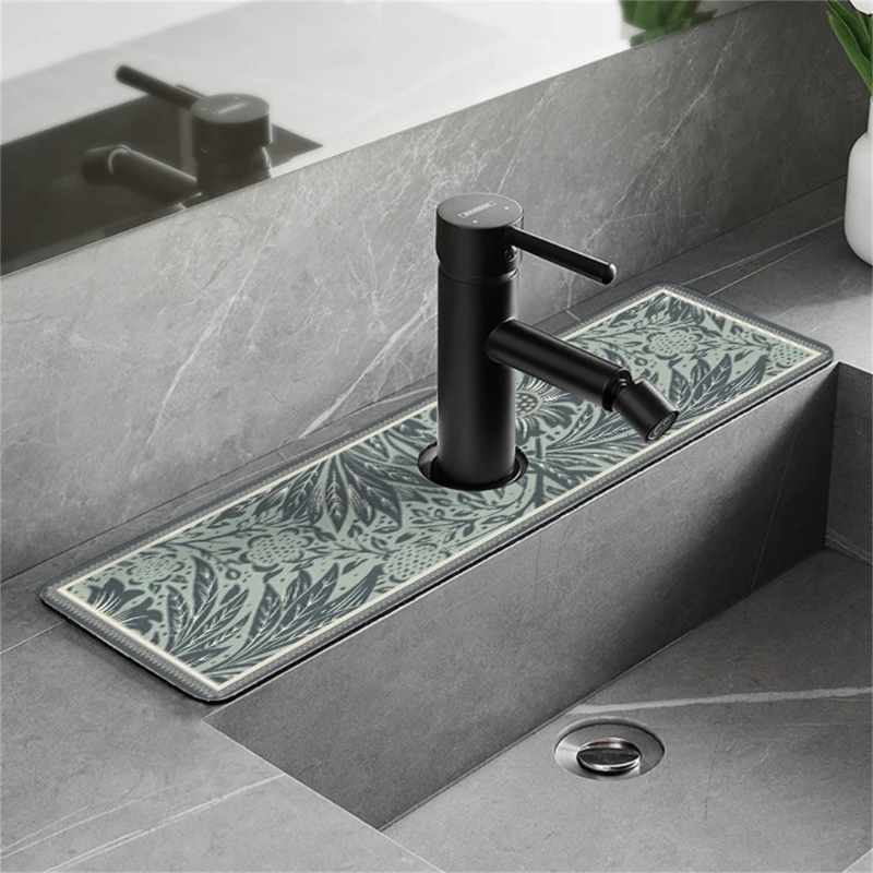 2024 New Sink Faucet Absorbent Pad Quick Drying Absorbent Mat Household Supplies for Kitchen Bathroom Countertop Draining Supply