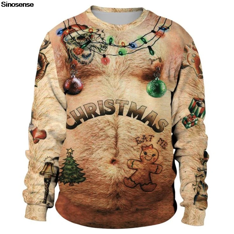 

Men Women Tacky Xmas Sweatshirt Long Sleeve Crewneck New Year Eve Holiday Party Jumpers Tops Pullover Ugly Christmas Sweater