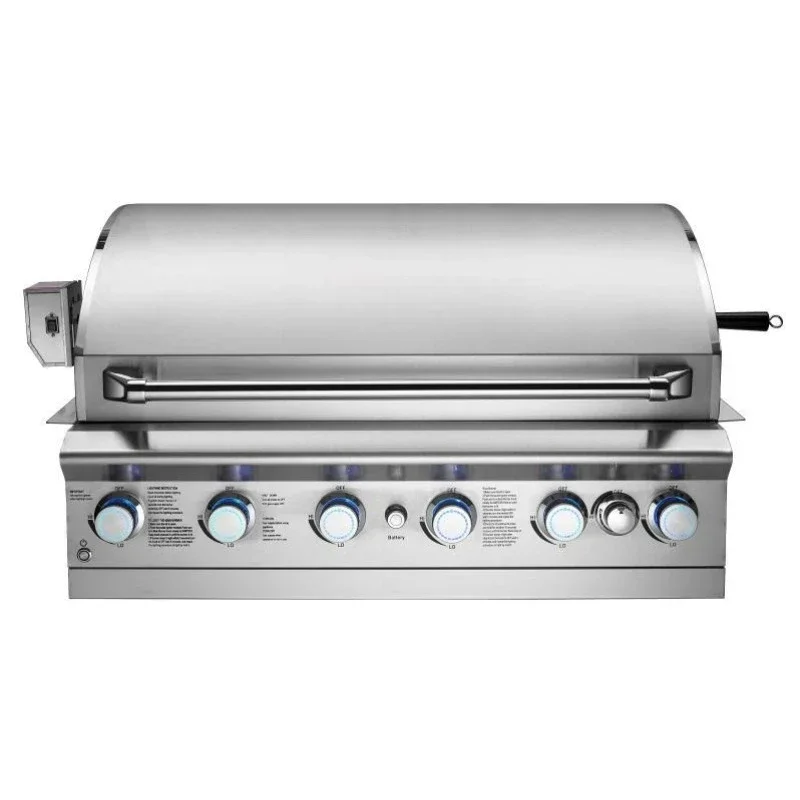 

Outdoor embedded stainless steel gas stove 6 burners, tabletop oven