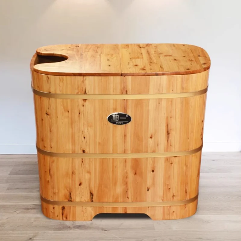 Wooden Bucket Bathtub Bucket Adult Bathtub Bath Fumigation Bath Bucket Square Wooden Household Cedar Wood