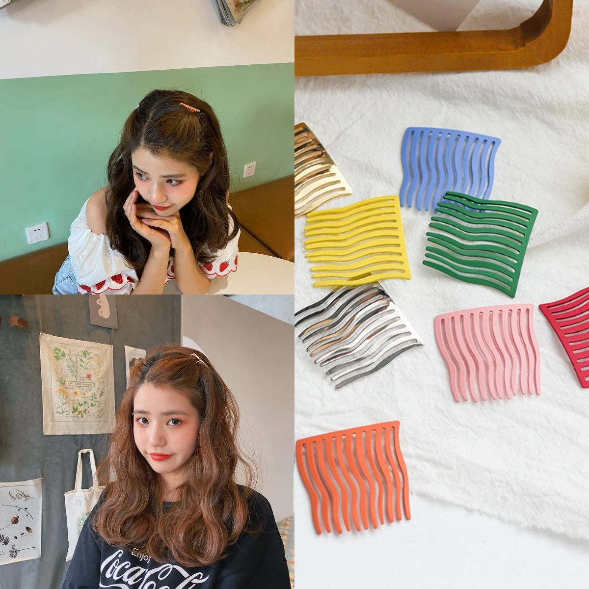 Candy Color Small Hair Comb Clip Women Girls Broken Hair Fixed Tools Bangle Insert Comb Clip Go Out Hair Styling Clip Braiders