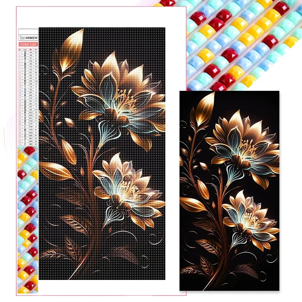 5D DIY Diamond Embroidery Large Size Black Lily Full Drill Decoration for Home Diamond Painting Flowers Landscape Craft Kits