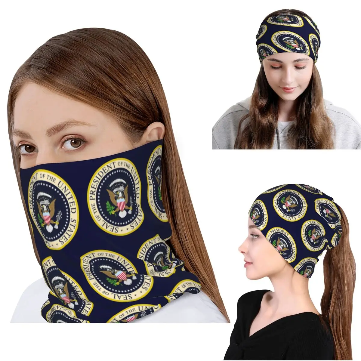 Seal Of The President Of The United States Us Usa Bandana Neck Cover Wrap Scarf Multi-use Headband Beanies Hat Adult Winter