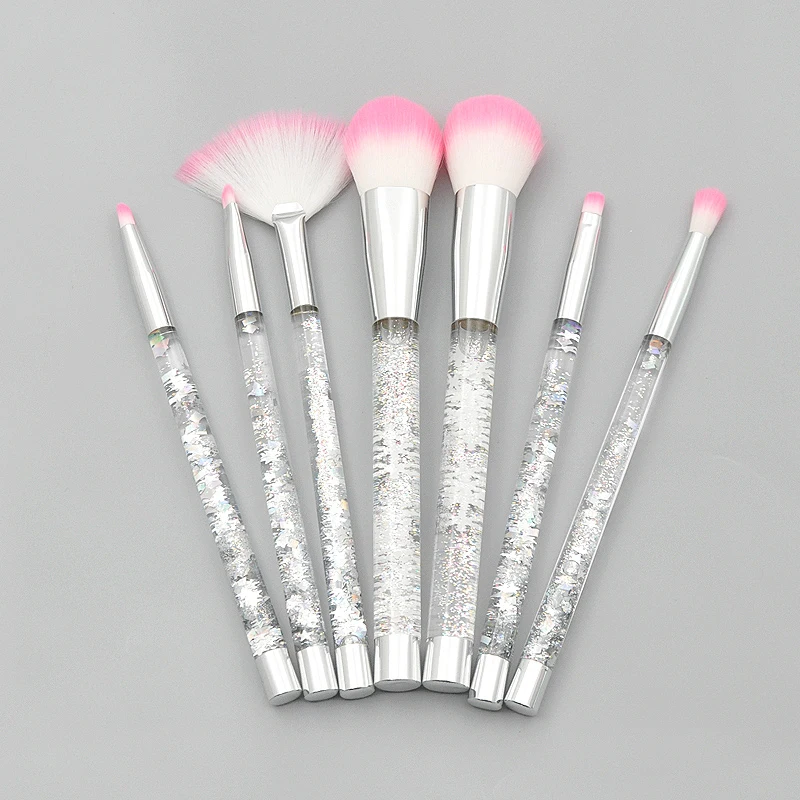 Advanced Rainbow Glitter Makeup Brush Set Crystal Handle Liquid Foundation Brow Face Makeup Brush Set Dream Girl