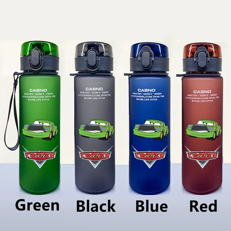 560ML Cars Cartoon Large Capacity Plastic Water Bottle Portable Leak Proof Water Cup Student Outdoor Sports Travel Water Bottle