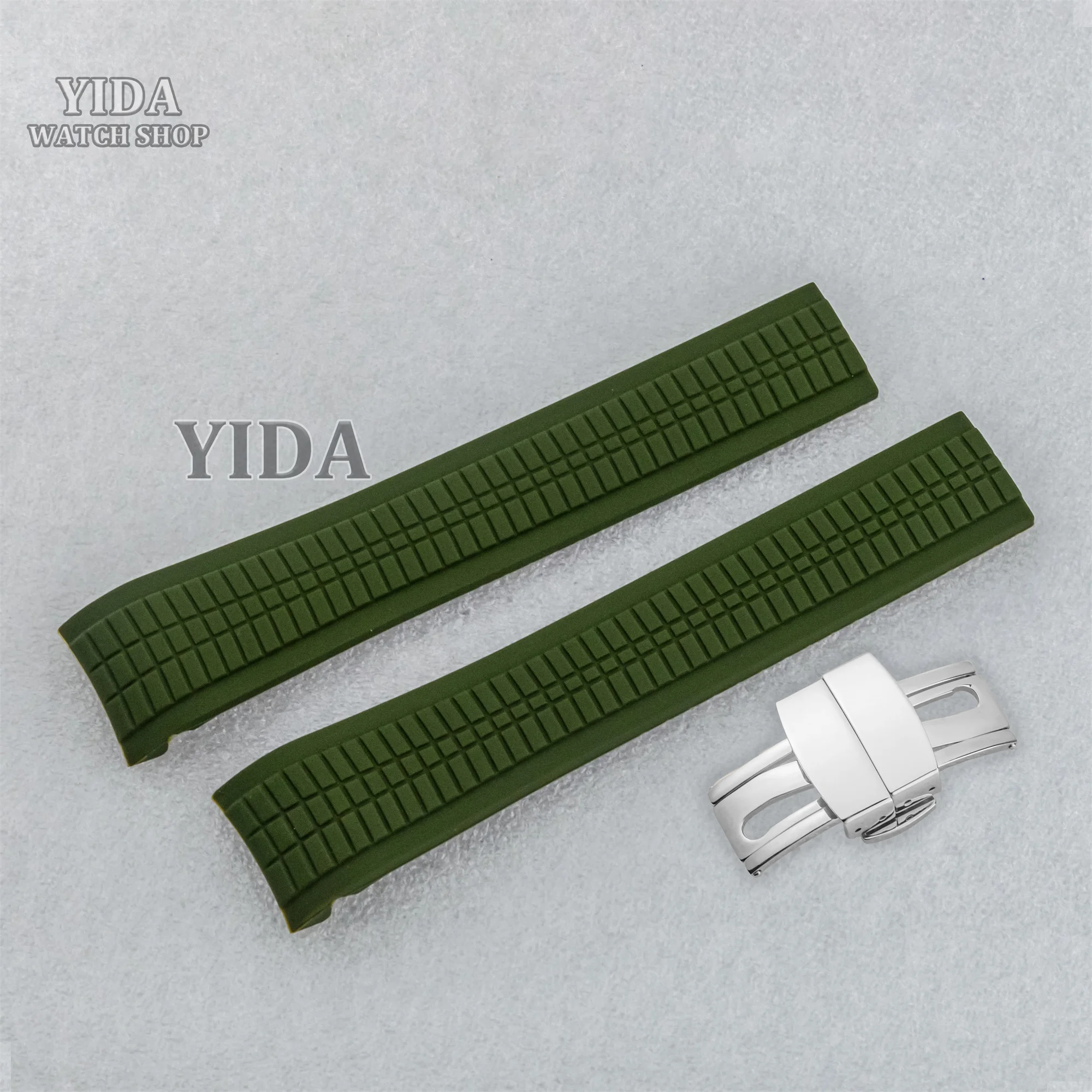 Rubber Watch Strap 21MM Watchbands Bands Replacements for AQUANAUT Nautilus Parts Repair Tools Watch Wristband Accessories