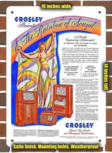 Metal Sign - 1942 Crosley Radios- 10x14 inches