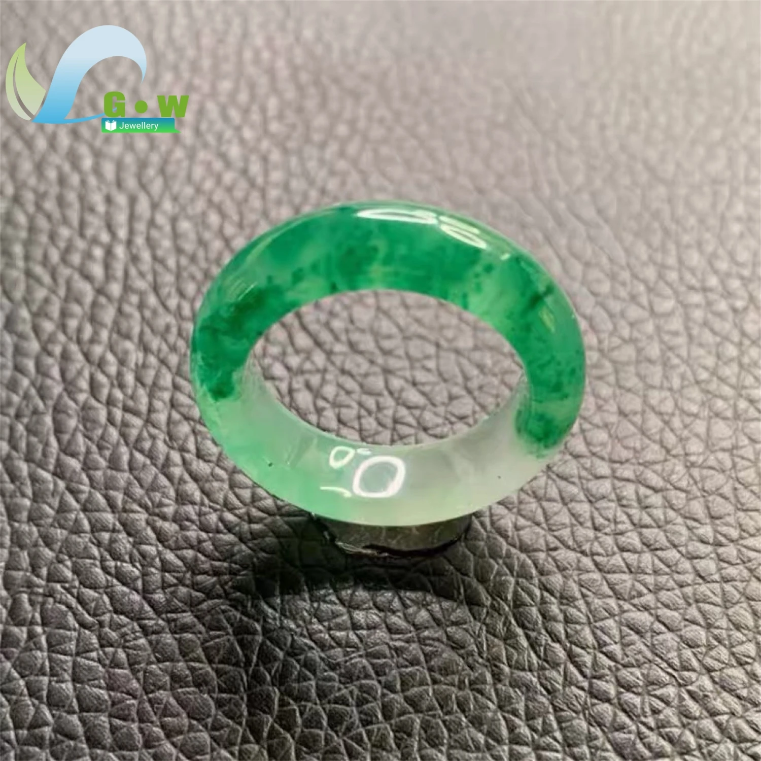 

Кольцо из натурального жадеита ледяного типа, ярко-зеленый плавающий ремешок с узорами, традиционный китайский стиль, унисекс, ювелирные изделия, подарок, простота