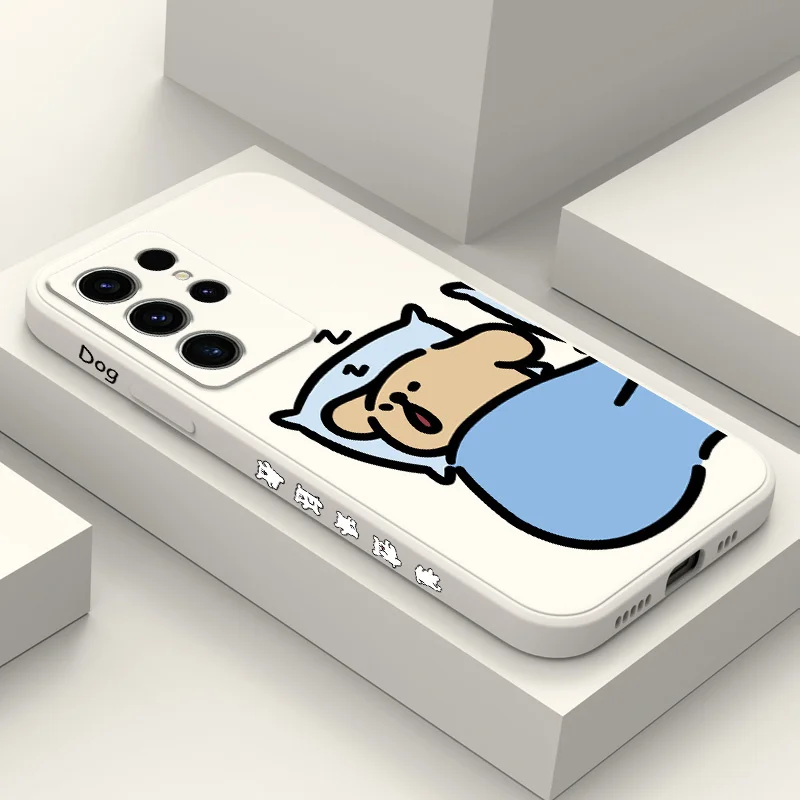

Sleeping Dog Phone Case For Samsung Galaxy S24 S23 S22 S21 S20 S10 S10E Ultra Plus FE Note 20 Ultra 10 Plus Cover