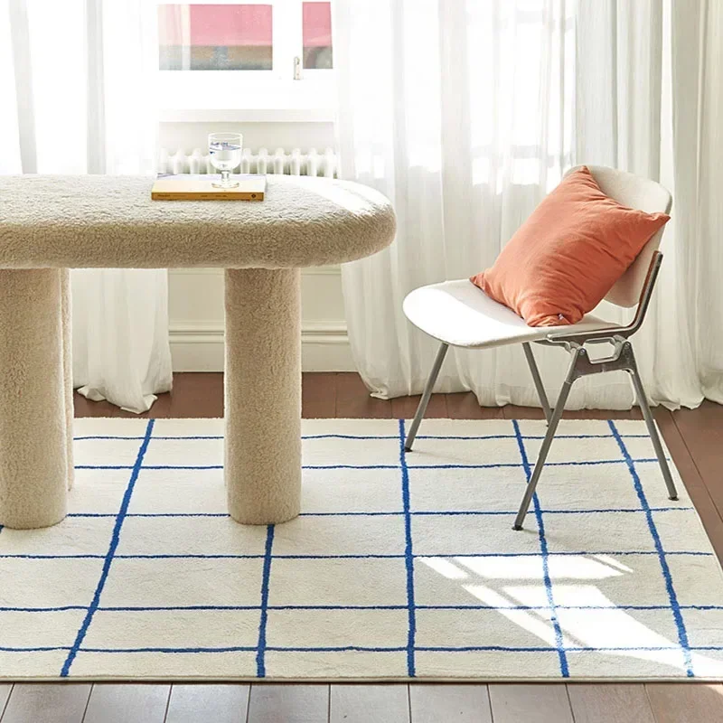 Carpet for Living Room Plaid Rug Bedroom Home Decoration modern Large Area Rugs Soft fluffy plush floor mat Thickened shaggy