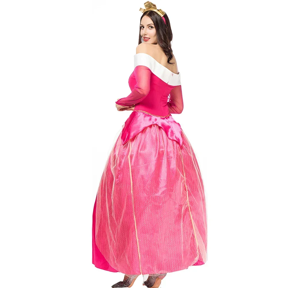 Pink Long Sleeve Aurora Sleeping Beauty Princess Dresses Halloween Cosplay Sleeping Beauty Princess Aurora plays Costume