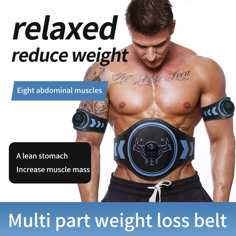 EMS Electric Abdominal Trainer Slimming Belt ABS Muscle Stimulator Fitness Toner Body Shaping Workout Waist Arm Leg Loss Weight