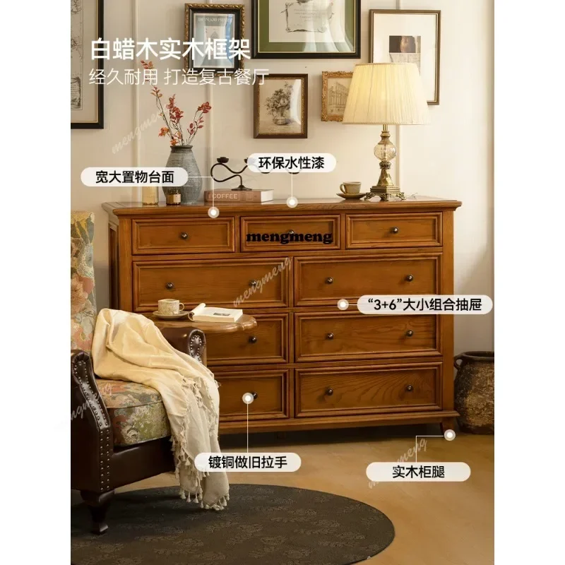 

Z136American solid wood chest of drawers, ash bedroom storage cabinet, bedside cabinet with drawers, vintage storage cabinet fur