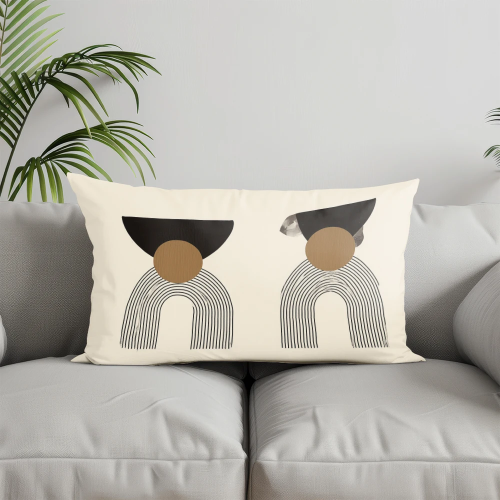 ديكور المنزل وسادة هندسية تجريدية حديثة مناسبة لغرفة النوم وغطاء وسادة السيارة وسادة خلفية مستطيلة