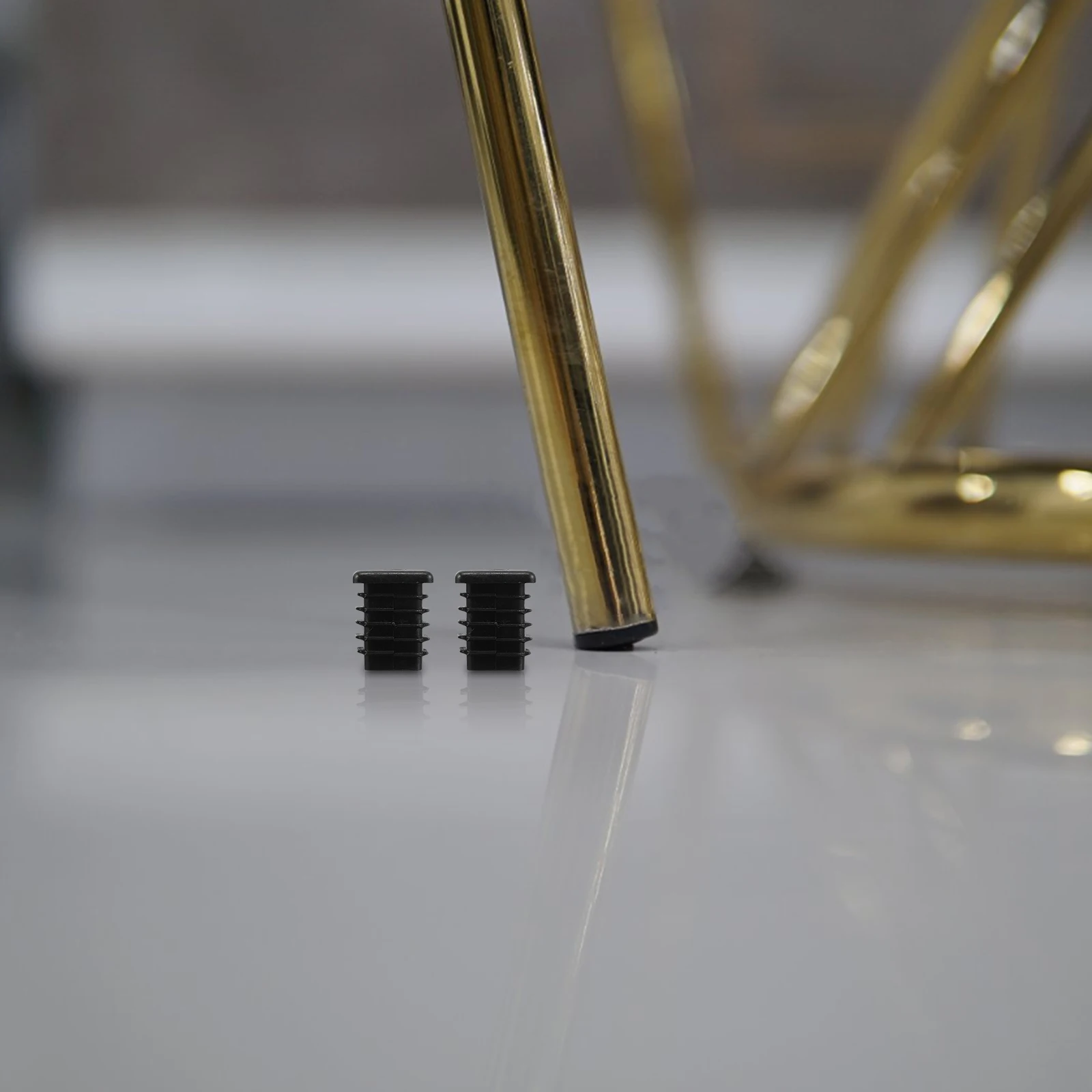 

4pcs Square Tube Leg Heightening Plugs Thread Plastic Caps Furniture Pads Stable Adjustment Suitable Machinery Electronics