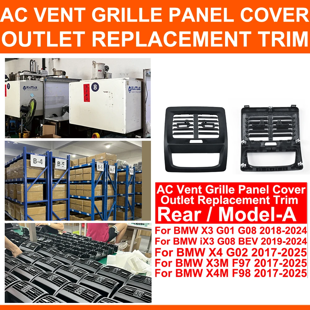Car Rear AC Vent Grille Outlet Air Fresh Panel Cover Repair Replacement Assembly Trim For BMW X3 X4 ix3 X3M X4M G01 G02 F97 F98