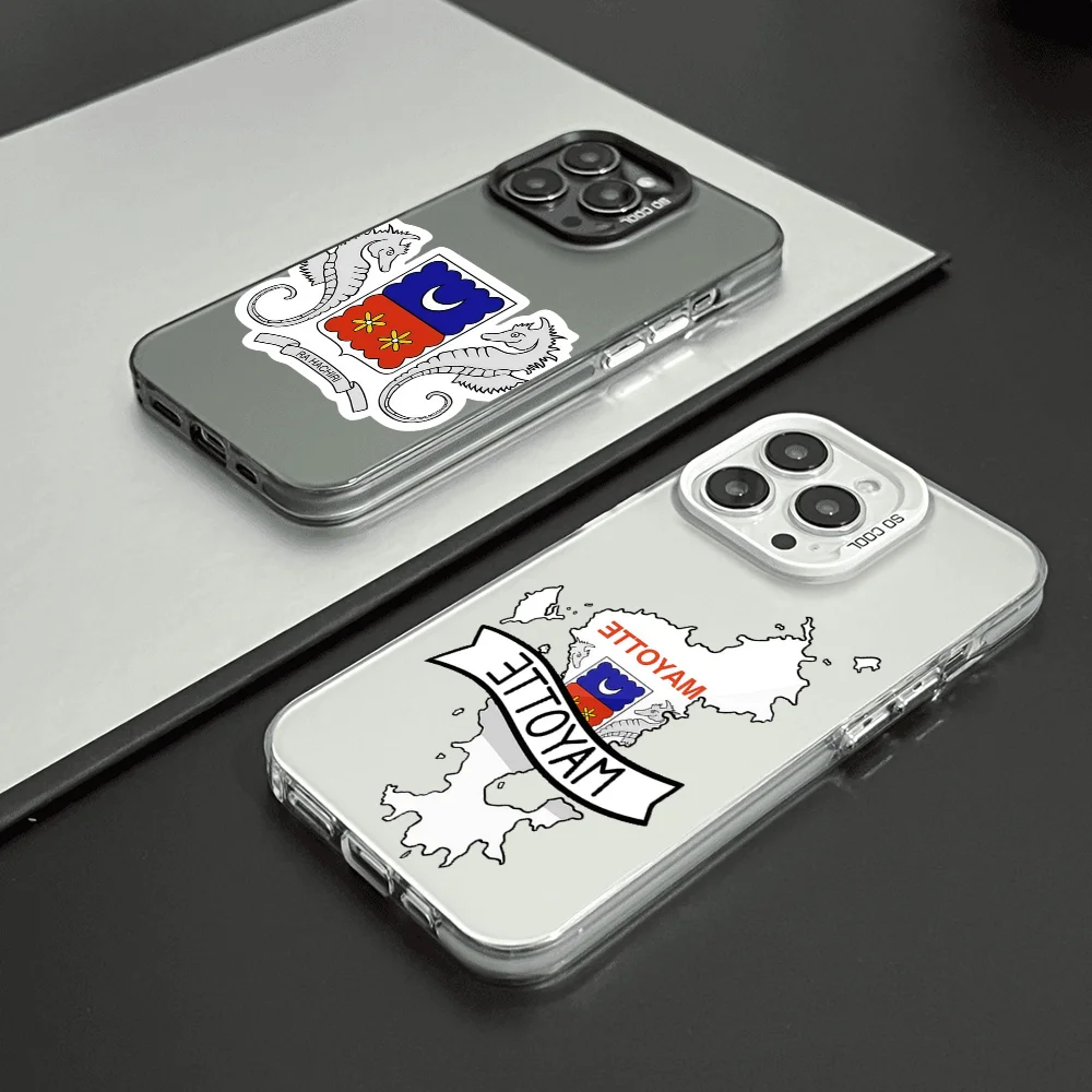 

Nation Fllag Mayotte phone case FUNDA for iPhone 12 11 13 14 15 16 17Max Pro Plus Mini Color Protective Case