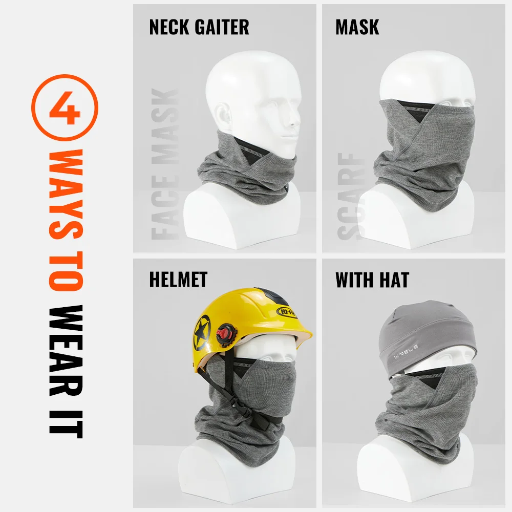 WRELS Media máscara facial para motocicleta Ciclismo Invierno Calentador de cuello Polaina Máscara facial a prueba de viento Esquí Snowboard para clima frío al aire libre