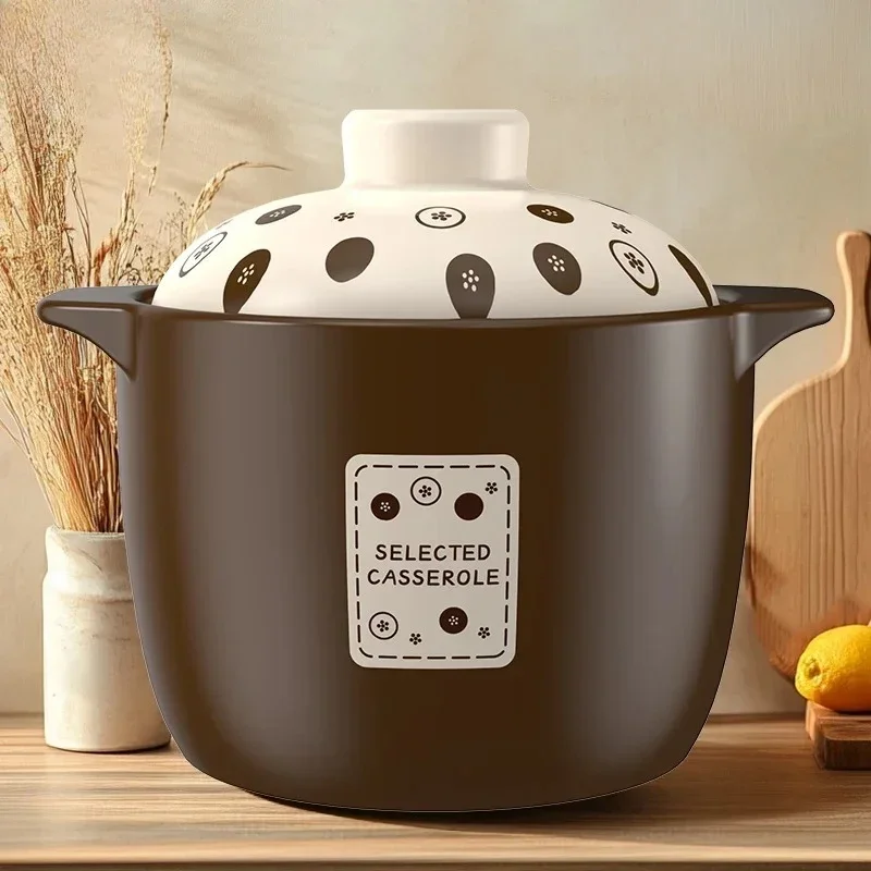 5L Stewpot Casserole dish Clay pots for cooking High temperature Crock pot Porridge cooker Ceramic cookware Soup cooking pot