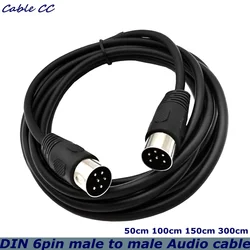 1m 3m High Quality DIN 6pin Male to Male Audio and Video Cable S-Terminal Midi 6pin for Audio Microphone Guitar Cable