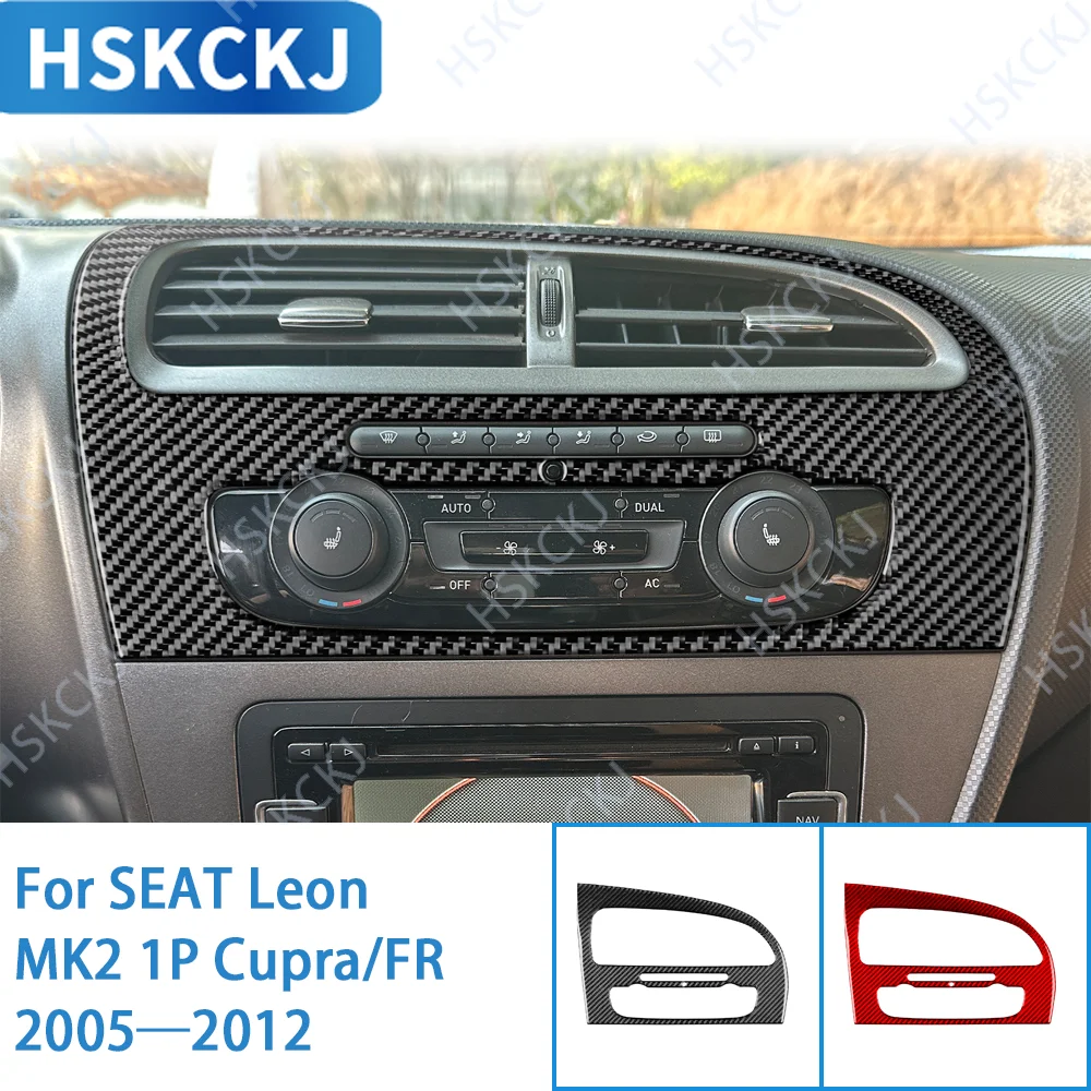 

Direct Cover Sticker Console Air Conditioner AC Panel for SEAT Leon Mk2 1P 2005—2012 Carbon Fiber Anti-Scratch Decor