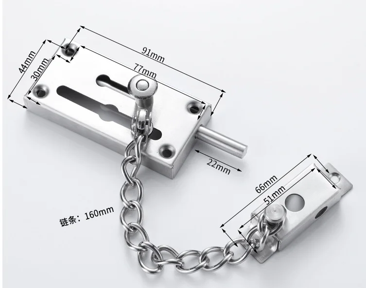 Anti-hotlinking Reverse Lock 91*44mm Security Chain Versatile Application Easy Installation Long-lasting Performance
