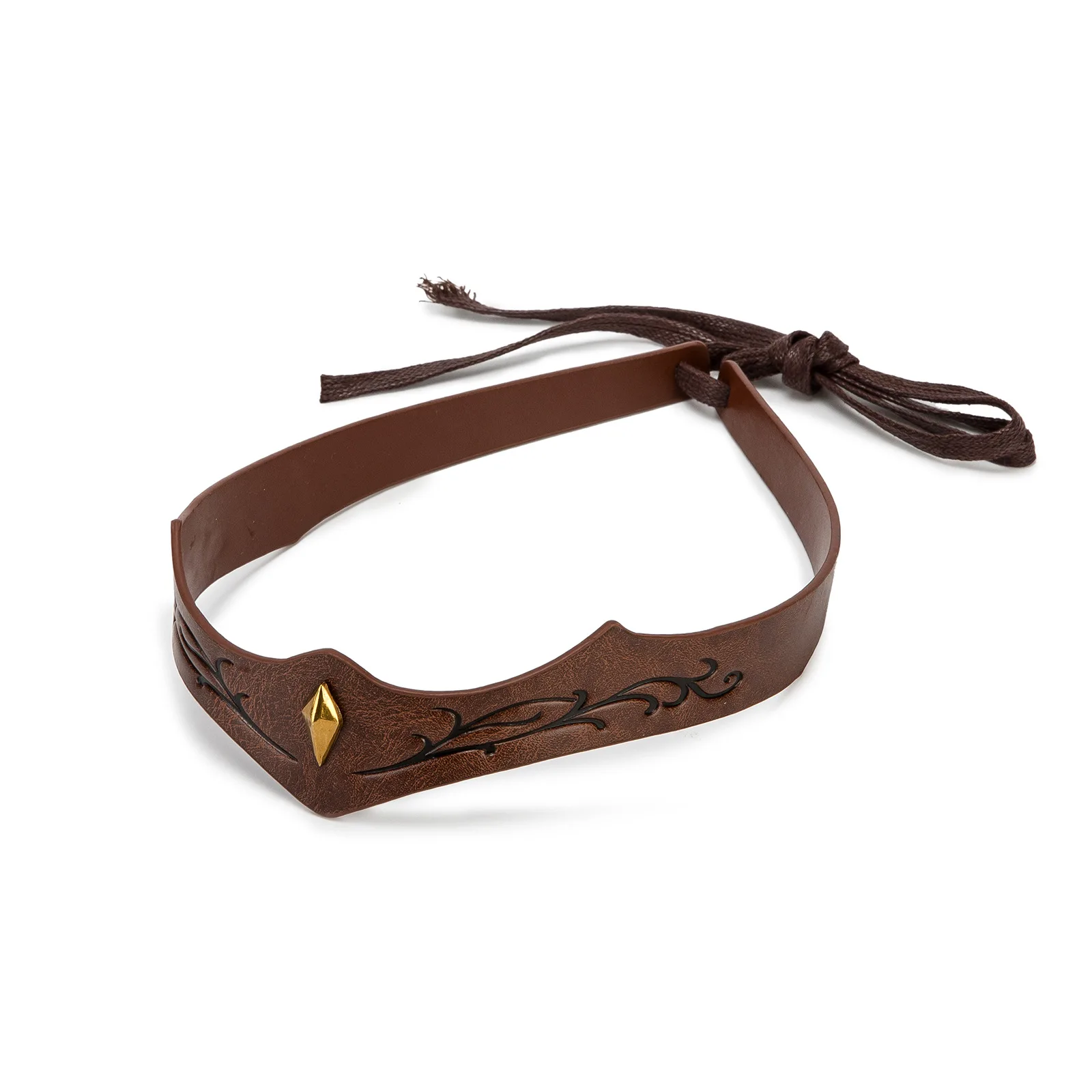 Vintage Medieval Renaissance Crown Adjustable PU Leather Headband Viking Headpiece Halloween Cosplay Accessory view 3