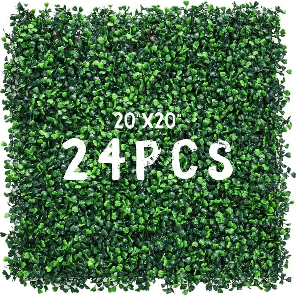 

20 шт. панелей искусственной травы 20x20 см, УФ-защита, зеленые панели из самшита для декора сада