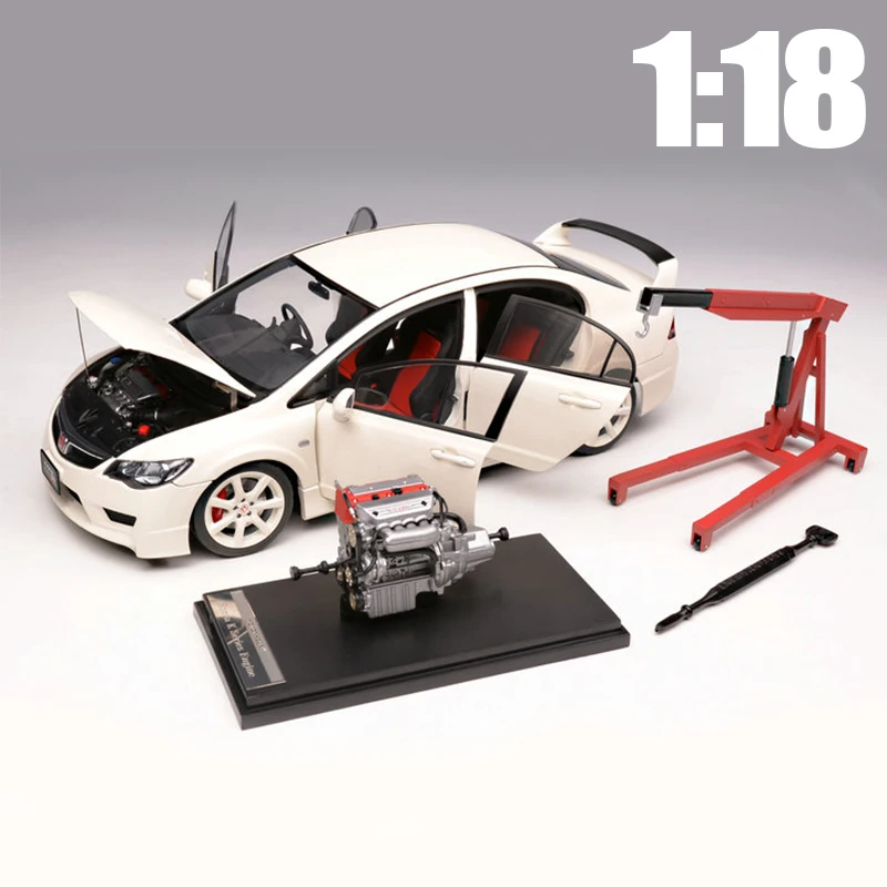 Motorhelix 1:18 MH Honda Civic Type R FD2 2007 Alloy car model Sports car static decoration Holiday gift collection