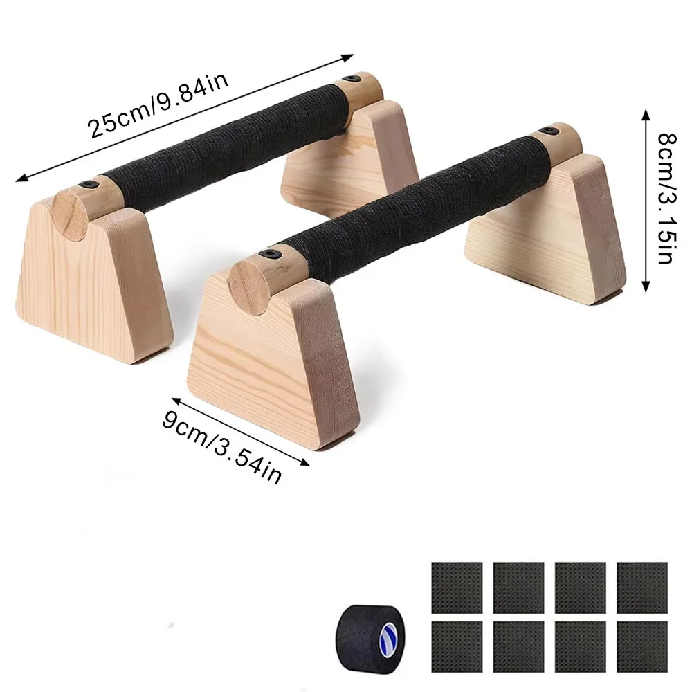 1 paar houten push-up bar, voor thuistraining parallettes bars, push-up standaard oefenapparatuur handstandblokken voor mannen en vrouwen