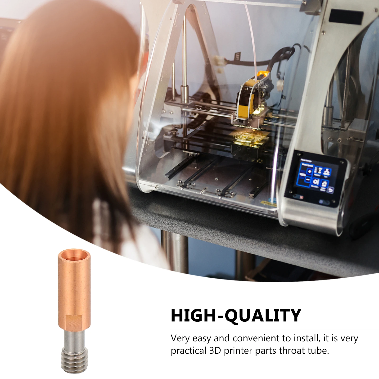 1 قطعة طابعة ثلاثية الأبعاد Heatbreak الحلق سبائك التيتانيوم سطح أملس فوهة مستقرة تثبيت أجزاء الطباعة أجزاء طابعة ثلاثية الأبعاد #1