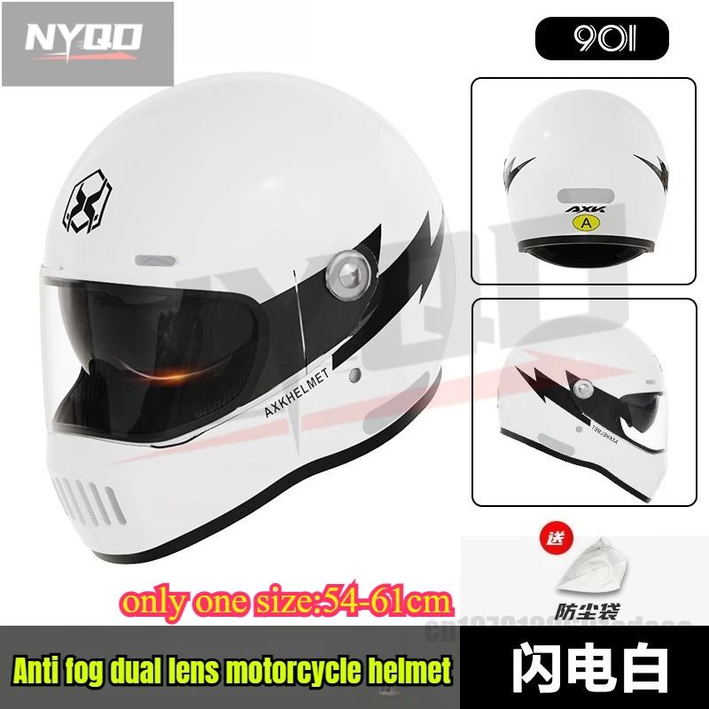 

Electric Motorcycle Helmet Double Lens Full Face Helmet Four Season Universal Lightweight Trendy Helmet