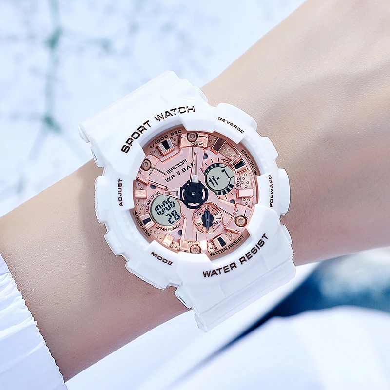 

Dual Display Women Sports Watches Top Brand Luxury Women Digital Watch Fashion Ladies Wrist Watches High Quality Female Clock