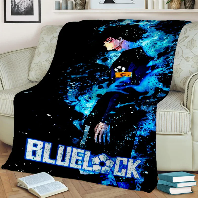 

3D Football Anime Blue Lock Cartoon Blanket,Soft Throw Blanket for Home Bedroom Bed Sofa Picnic Travel Office Cover Blanket Kids