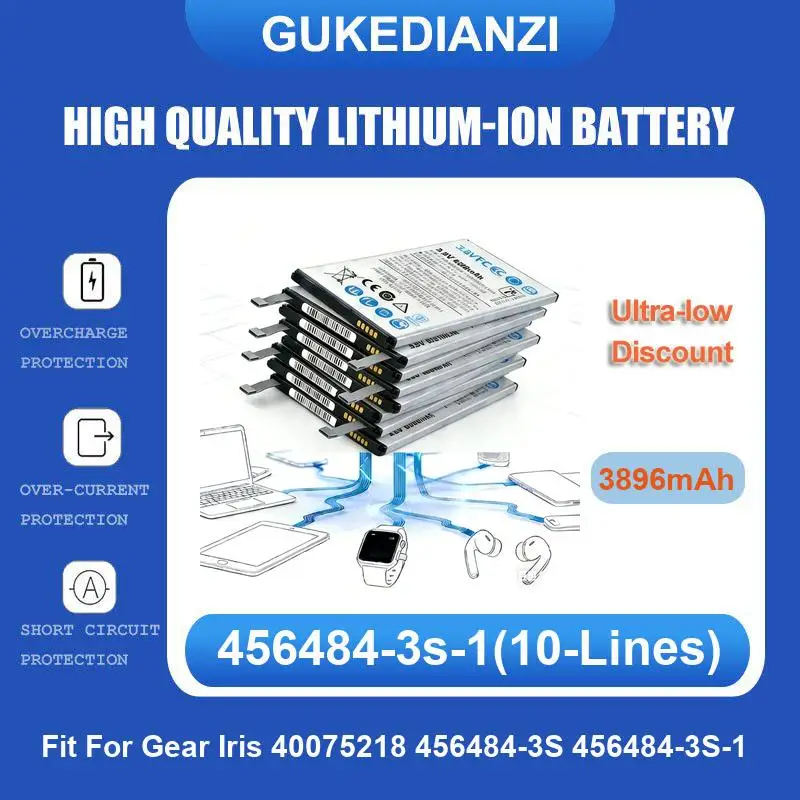 Battery Fit For Gear Iris 40075218 456484-3S 456484-3S-1