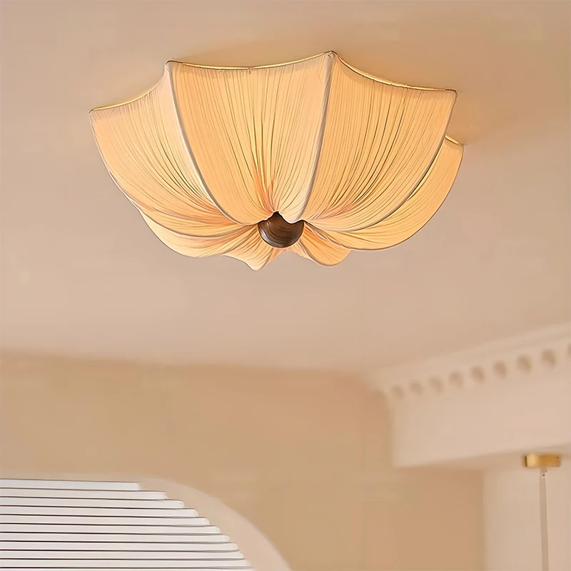 Nordic Minimalist Wabi Sabi Fabric Ceiling Light Living Dining Room Led Ceiling Chandelier Bedroom