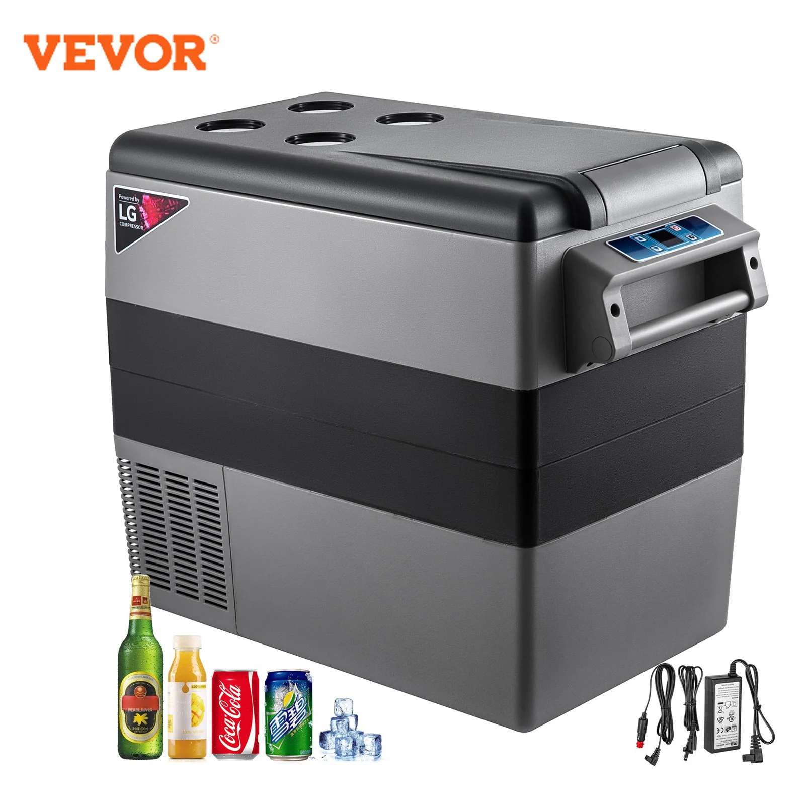 VEVOR voiture réfrigérateur 55L compresseur portable petit réfrigérateur voiture réfrigérateur congélateur voiture camion RV yacht refroidisseur