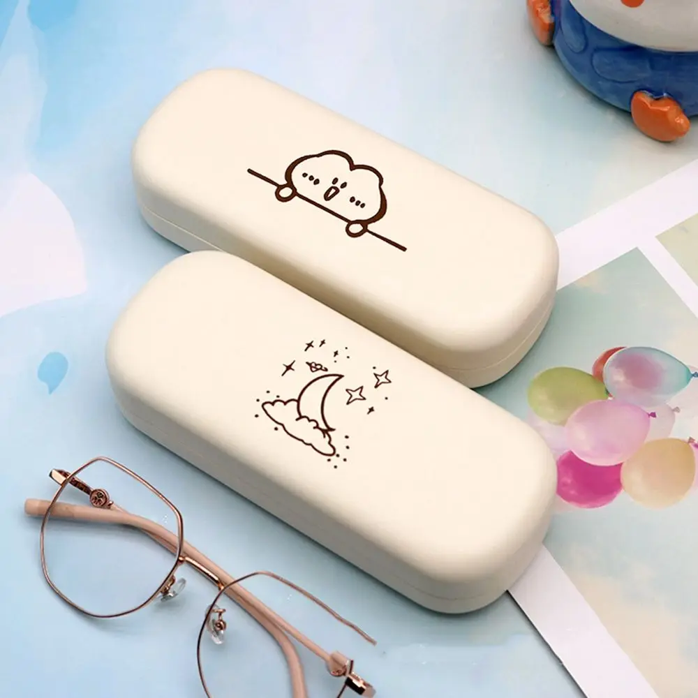 PU leather glasses case cute student simple personality portable frame myopia glasses case anti-fall pressure storage box