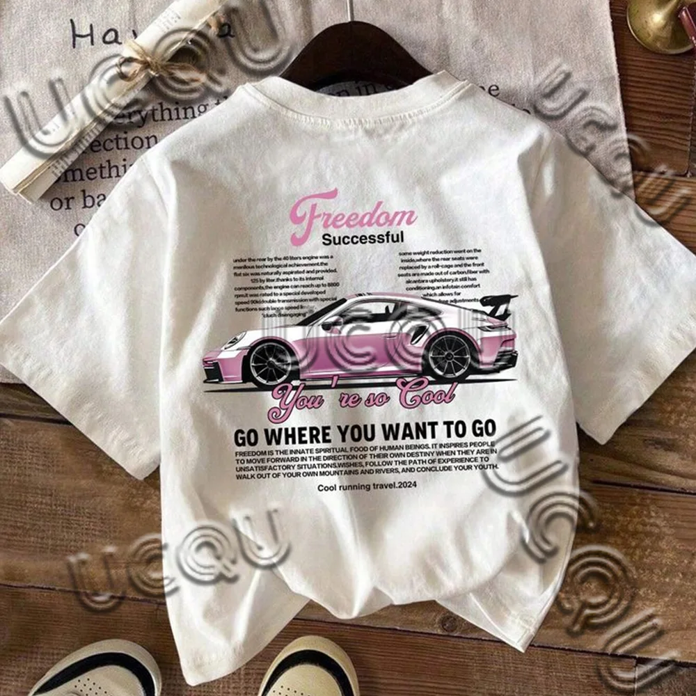 Women\'s Oversized Round Neck Short Sleeved Letter Printed T-shirt Casual Daily Clothing Loose And Fashion Harajuku Street Tshirt