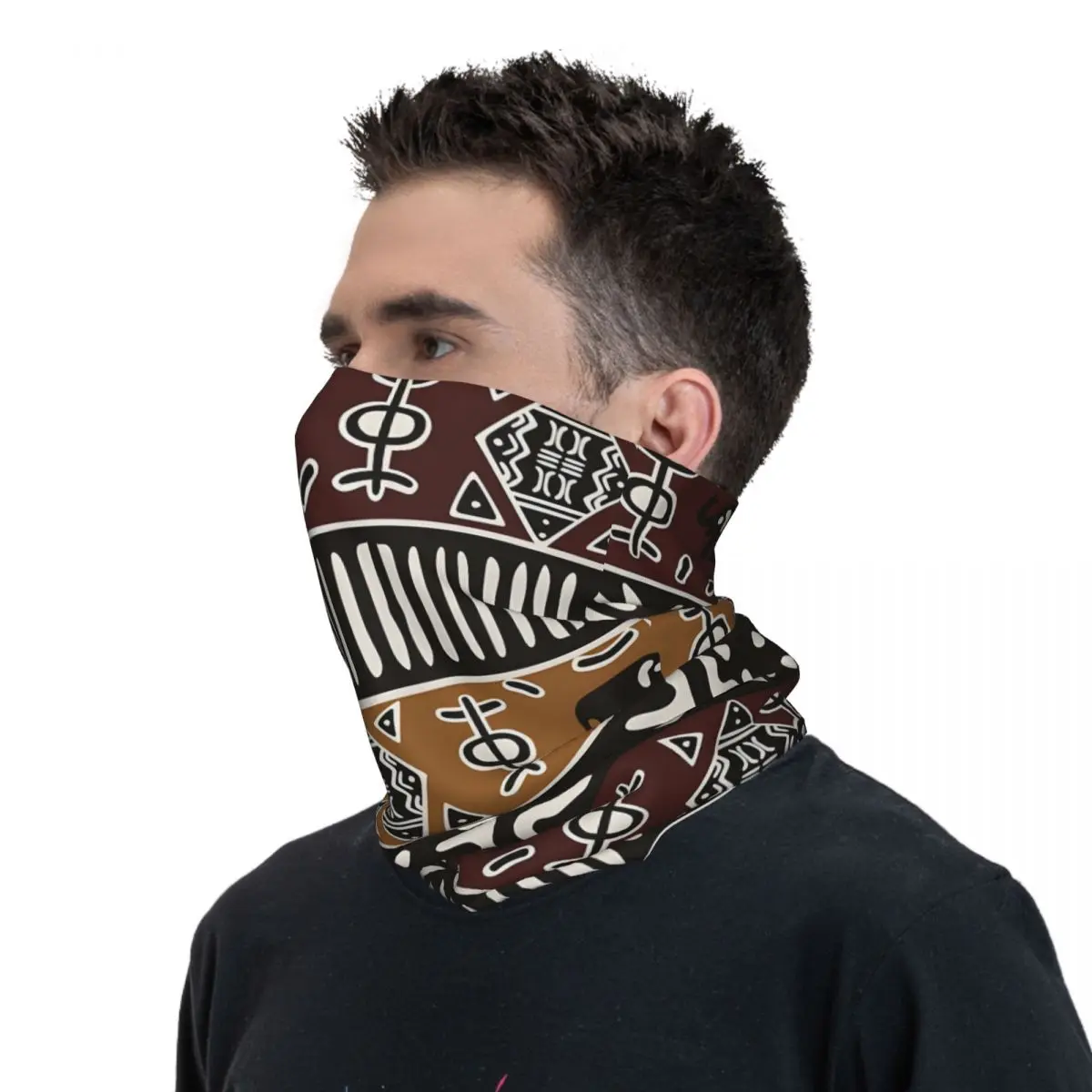 Polaina de cuello de Bandana delgada de elefantes, bufanda de envoltura folclórica de África, diadema, cubierta de cuello