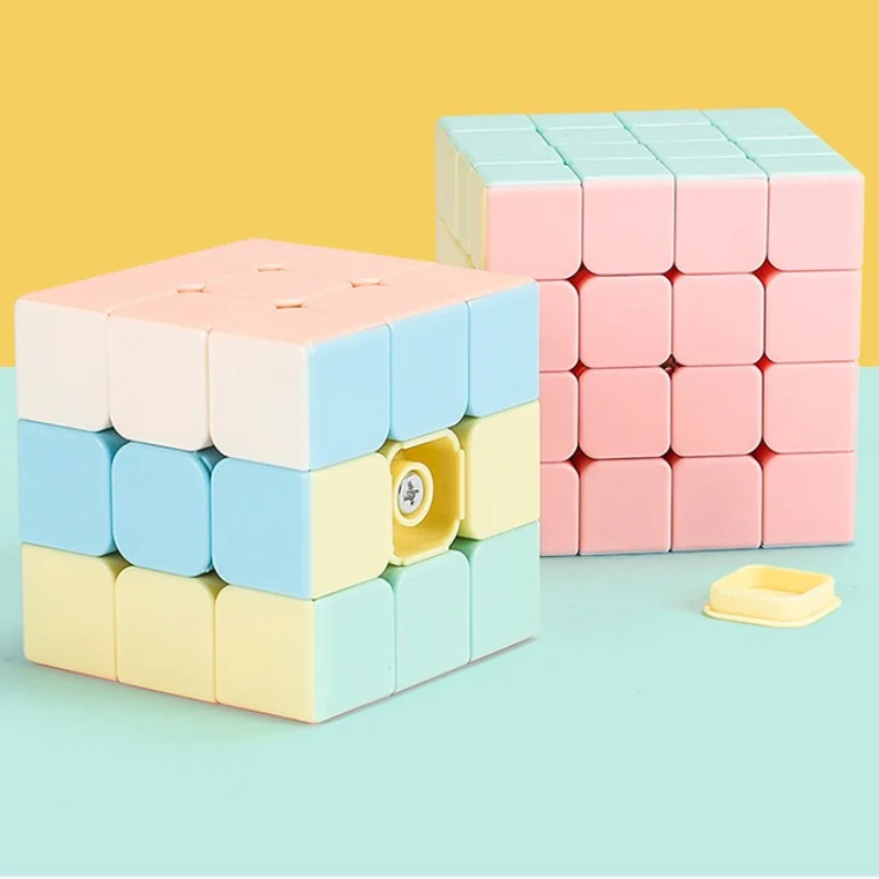 1Pcs Creative Magic Cubes Macaron Color 5x5x5/4x4x4/3x3x3/2x2x2 Pyramid  Professional Speed Pink Cube Children's Toy Gifts