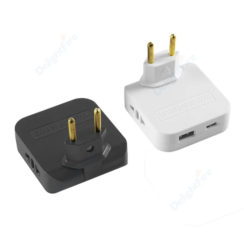 3 in 1 EU Plug Adapter Foldable USB Port Travel Aadapters Power Converter Socket Portable Charging Electrical Sockets AC Outlets