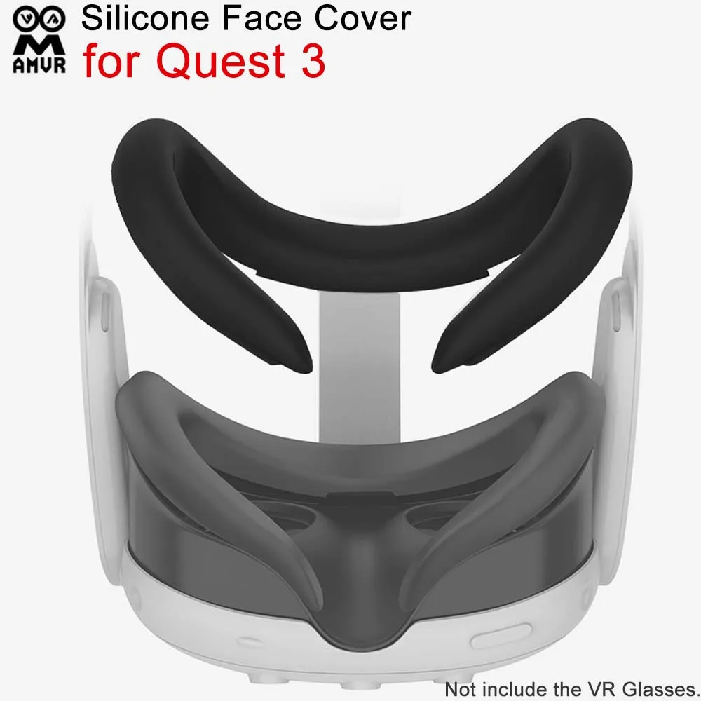 

For Meta Quest 3 Face Cover Silicone Soft AMVR Eye Mask Comfortable Facial Interface VR Headset Accessories