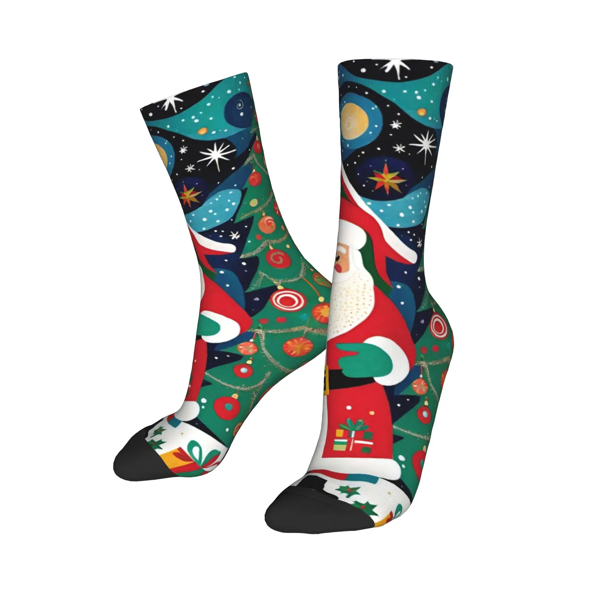男性靴下クリスマスサンタクロースストッキング滑り止め品質靴下秋面白いグラフィックランニングソックス