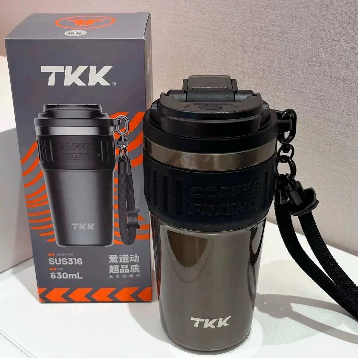 

TKK Portable Cerc Stainl Steel Men's Water Bottle Insulated Coffee Cup Dual Use Car And Cold Storage for Outdoor Sports
