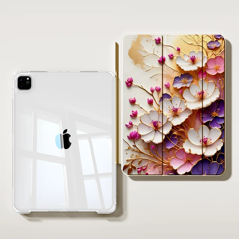 

Чехол для iPad A16 2025 Air 7 13 M3 для iPad 10th 10.9 2024 Pro 11 13 Чехол для Air 4 5 Funda Cute Patterns Цветочный дизайн Чехол