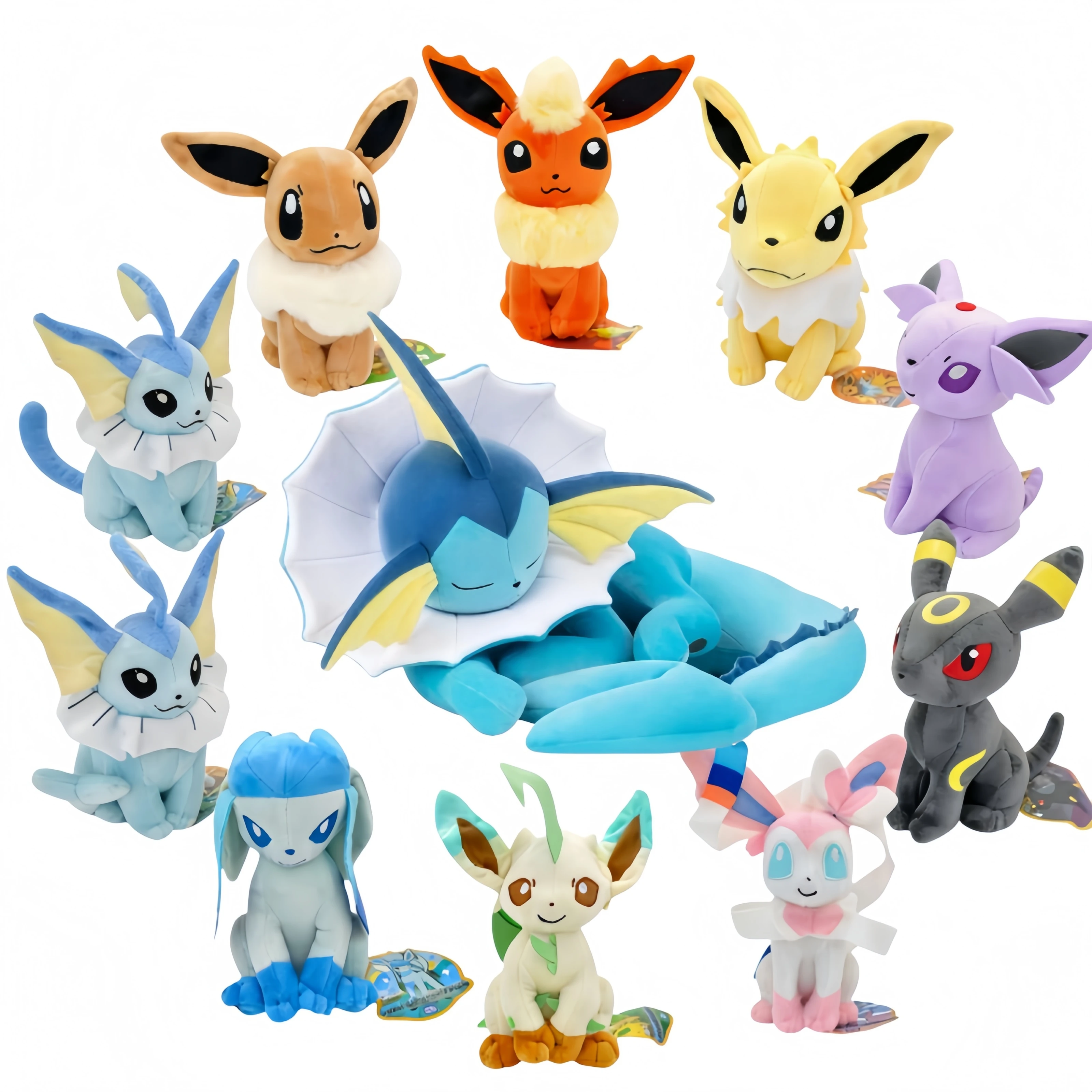 50cm Sleeping Vaporeon Plush Pokemon Plush Toys  Sylveon Eevee Flareon Leafeon Stuffed Dolls Pikachu Peluche Toy Throw Pillow
